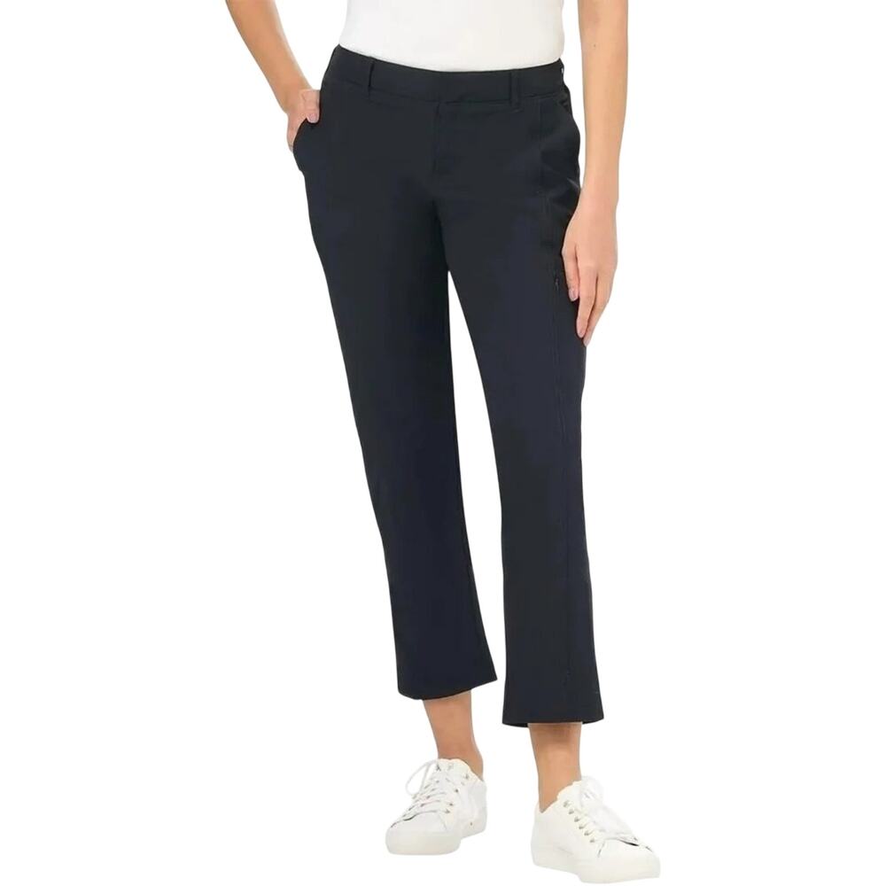 Kirkland Signature Women's Travel Utility Cropped Pants Pocket in Black Size 16